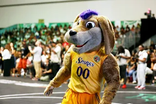 Who Let the Dog Out!&nbsp; - A Los Angeles Sparks mascot participates in the celebrity basketball game presented by Sprite during the 2016 BET Experience.(Photo: Rich Polk/BET/Getty Images for BET)&nbsp;