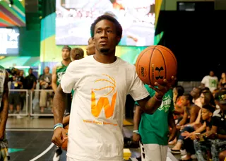 Brandon Shoots His Shot - Dunk artist Brandon Lacue participates in the celebrity basketball game presented by Sprite during the 2016 BET Experience.(Photo: Rich Polk/BET/Getty Images for BET)&nbsp;