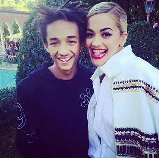 Rita Ora @ritaora - Roc Nation's Rita Ora kicked it with Jaden Smith at a pre-Grammy party.(Photo: Rita Ora via Instagram)