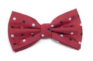 Venetto Collection Red Polka-Dot Bow Tie - For the stylish fella with a wardrobe more impressive than yours — get him a quirky bow tie and watch him put his neck-wear to work.  (Photo: Venetto Collection)