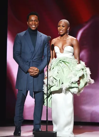 Actors Leslie Odom Jr. and Cynthia Erivo. - (Photo by Aaron J. Thornton/Getty Images for BET)