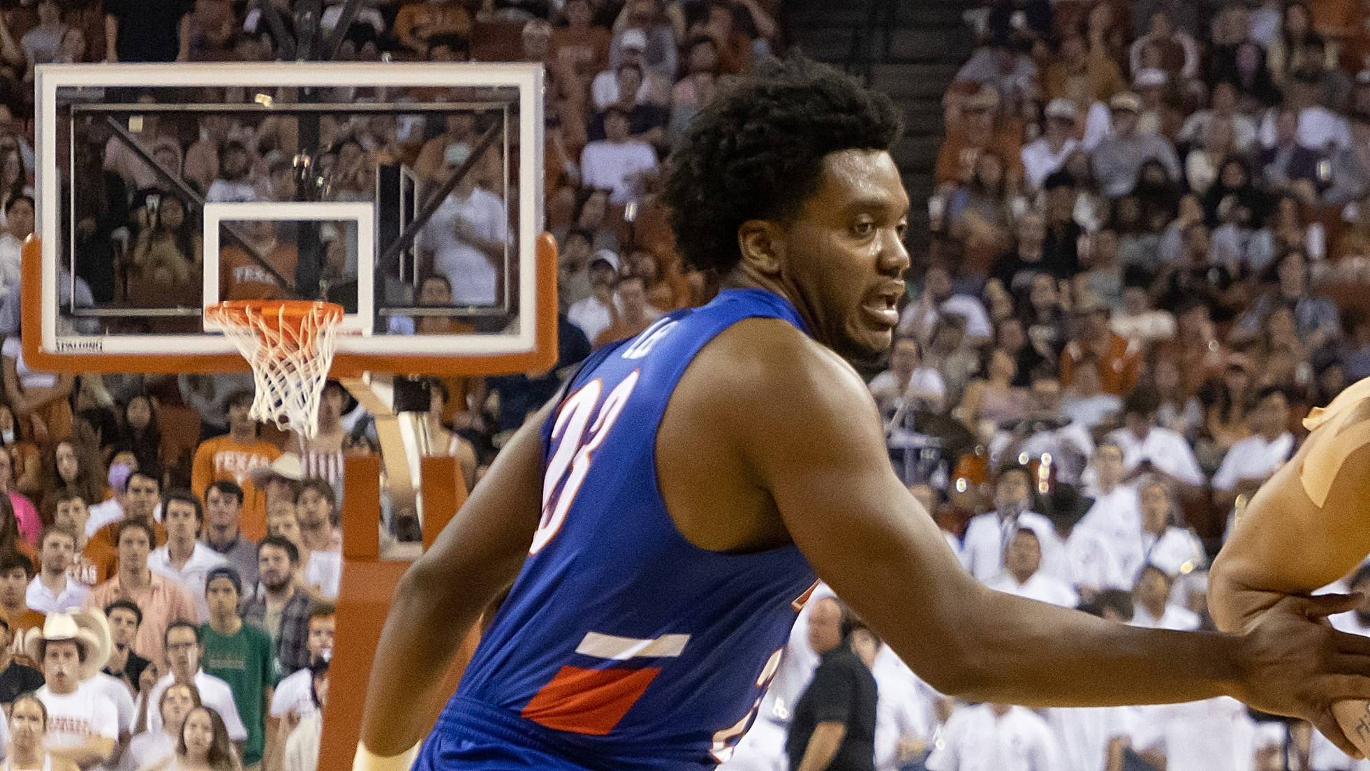 Houston Baptist at Texas,  Darius Lee (23) of the Houston Baptist Huskies game between the Texas Longhorns and the Houston Baptist Huskies at Frank Erwin Center in Austin, TX on November 9, 2021.  