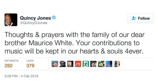 Quincy Jones - The super producer and White went way back.(Photo: Quincy Jones via Twitter)