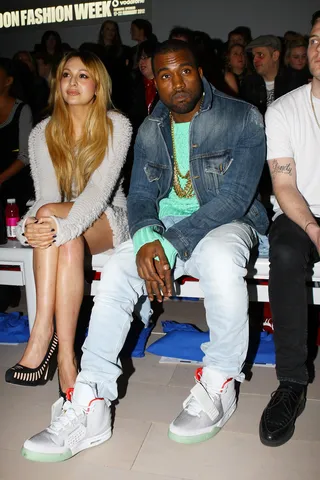 Fashion Enthusiast - British TV personality Zara Martin sits next to Kanye West in the front row of the Mark Fast Autumn/Winter 2012 runway show during London Fashion Week at Somerset House. (Photo: Neil Mockford/Getty Images)