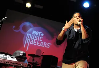 Eye on the Prize - Najee The 1 goes in on the crowd gathered at the BET Music Matters show on February 14.  (Photo: John Ricard / BET)