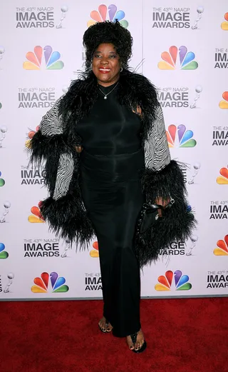 Loretta Devine  - Loretta walked on the wild side in a zebra-print ensemble with fur trimming.  (Photo: Scott Kirkland/PictureGroup)