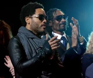 Cool Dudes - Lenny Kravitz and Snoop Dogg appear on stage at the Keep Memory Alive foundation's &quot;Power of Love Gala&quot; celebrating Muhammad Ali's 70th birthday at the MGM Grand Garden Arena in Las Vegas. The event benefits the Cleveland Clinic Lou Ruvo Center for Brain Health and the Muhammad Ali Center. (Photo: Ethan Miller/Getty Images)