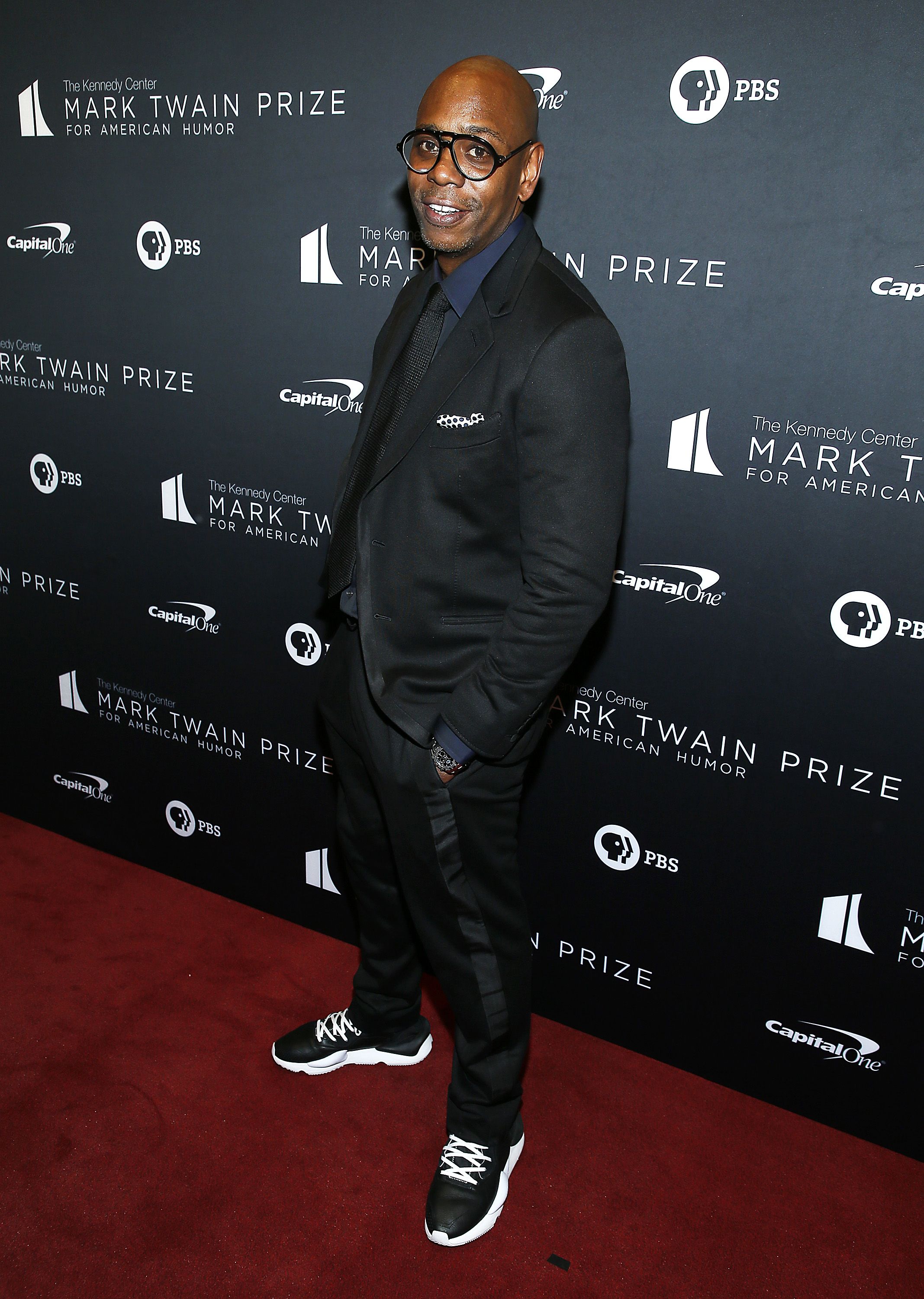 WASHINGTON, DC - OCTOBER 27: Comedian and honoree Dave Chappelle attends the 22nd Annual Mark Twain Prize for American Humor at The Kennedy Center on October 27, 2019 in Washington, DC. (Photo by Paul Morigi/Getty Images)