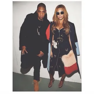 Beyoncé @beyonce - Everyone wants that Hov and Bey type of love.&nbsp;Here they are flossing at Fashion Week.  (Photo: Kevin Mazur/Getty Images for Adidas via Beyonce via Instagram)