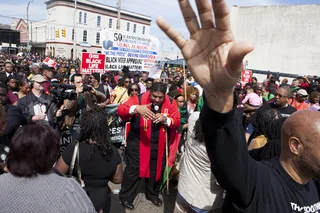 Amazing Grace - Rev. William Barber II of North Carolina led a group of people across the bridge in prayer.&nbsp;(Photo: Ty Wright/BET)