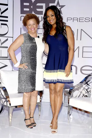 Power Pic - Debra L. Lee has a photo op with speaker Laila Ali at the Dorothy Height Luncheon presented by COVERGIRL. We adore these women!(Photo: Gustavo Caballero/Getty Images)