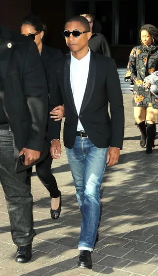 Smooth Operator - Pharrell leaves the Roybal Federal Building in Los Angeles in the lawsuit over his hit song "Blurred Lines." The music impresario and his co-writers are being sued by the children of Marvin Gaye for using elements of Gaye's song "Got to Give it Up" in "Blurred Lines." (Photo: David Buchan/Getty Images)