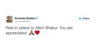 Amanda Seales, @amandaseales - The comedienne shares a simple message of appreciation.(Photo: Amanda Seales via Twitter)