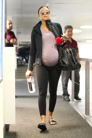 Like a Boss - Pregnant Eniko Parrish is spotted walking into an office building.(Photo: Miguel Aguilar, PacificCoastNews)