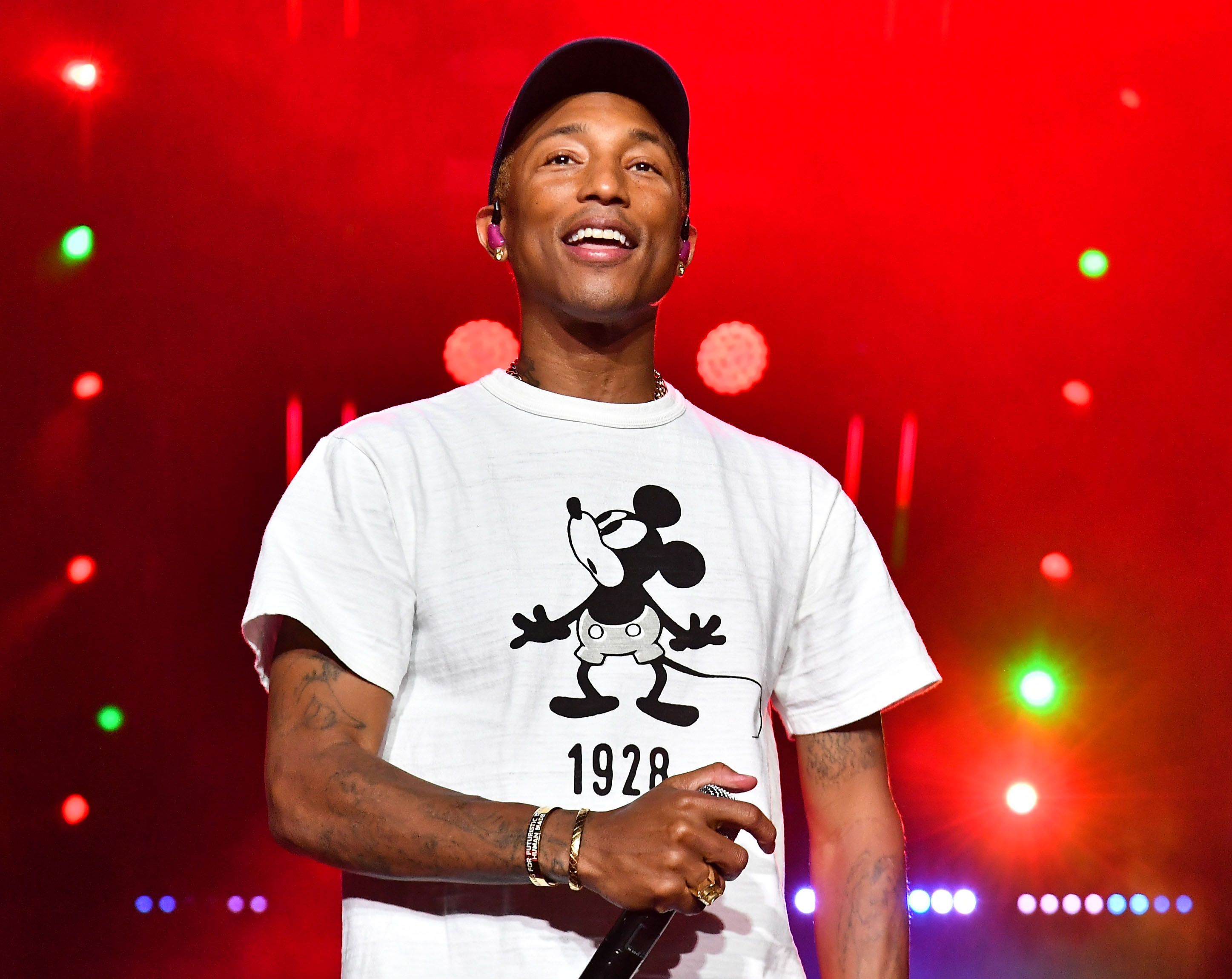 NEW ORLEANS, LOUISIANA - JULY 07:   Pharrell Williams performs in concert during 2019 ESSENCE Festival at Louisiana Superdome on July 07, 2019 in New Orleans, Louisiana. (Photo by Paras Griffin/Getty Images,)