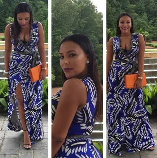 Eudoxie  - "Felt a little cute today wearing another one of my fave&nbsp;@dvf&nbsp;wrap dresses for&nbsp;#ushernewlookfoundation"Luda's lady knows you can never go wrong with an iconic wrap dress from Diane Von Furstenberg.(Photo: Eudoxiee via Instagram)