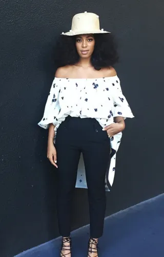 Solange Knowles - We wish we could put together stylish getups as effortlessly as Solo! P.S. Her lace-up sandals are by Malone Souliers.(Photo: Solange Knowles via Instagram)