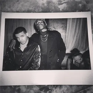 Drake @champagnepapi - Drake and A$AP Rocky share a "VERY VERY RARE" moment in this throwback flick.(Photo: Drake via Instagram)