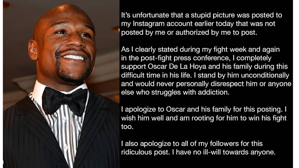 Mayweather Apologizes to Oscar De La Hoya