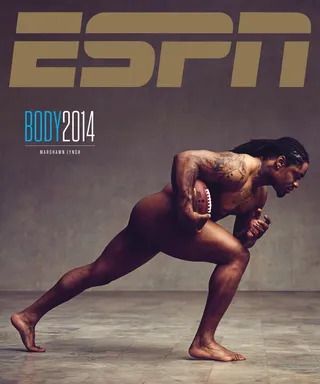 Marshawn Lynch - No need to call an audible. We’d watch the Seattle Seahawks running back run this play. All. Day. Long.  (Photo: ESPN Magazine "The Body Issue", July 2014)