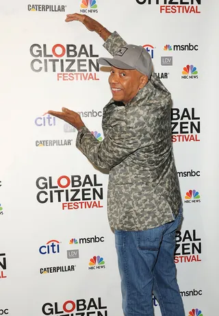 Supporting the Arts - Russell Simmons attends the Third Annual GLOBAL CITIZEN FESTIVAL Launch Party at Milk Studios in New York City. (Photo: Brad Barket/Getty Images for The Global Poverty Project)