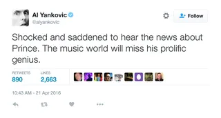 Al Yankovic - The fellow musician already feels the void Prince has left in &nbsp;the world of music.(Photo: Al Yankovic via Twitter)