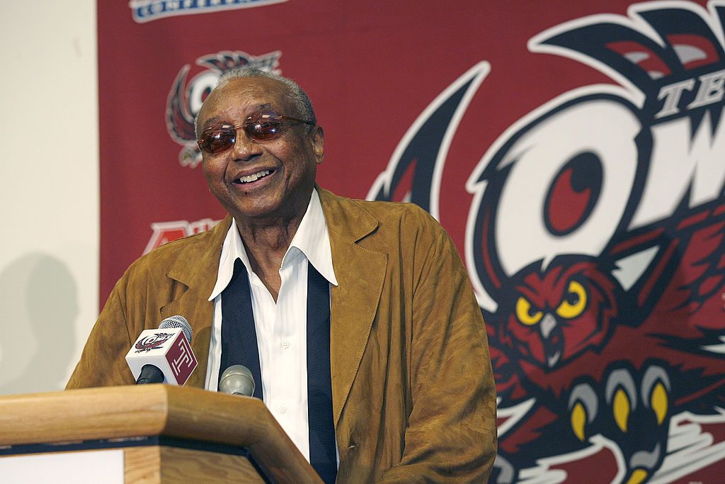 Temple head basketball coach John Chaney announced his retirement after 24 years at Temple during a press conference at the Liacouras Center in Philadelphia, Pennsylvania on March 13, 2006. (Photo by Joseph Labolito/WireImage) *** Local Caption ***