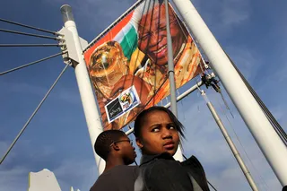 Bridge to Freedom - The Nelson Mandela Bridge was completed in 2003.&nbsp; It links the business areas of Braamfontein and Newtown in Johannesburg.&nbsp;(Photo: John Moore/Getty Images)