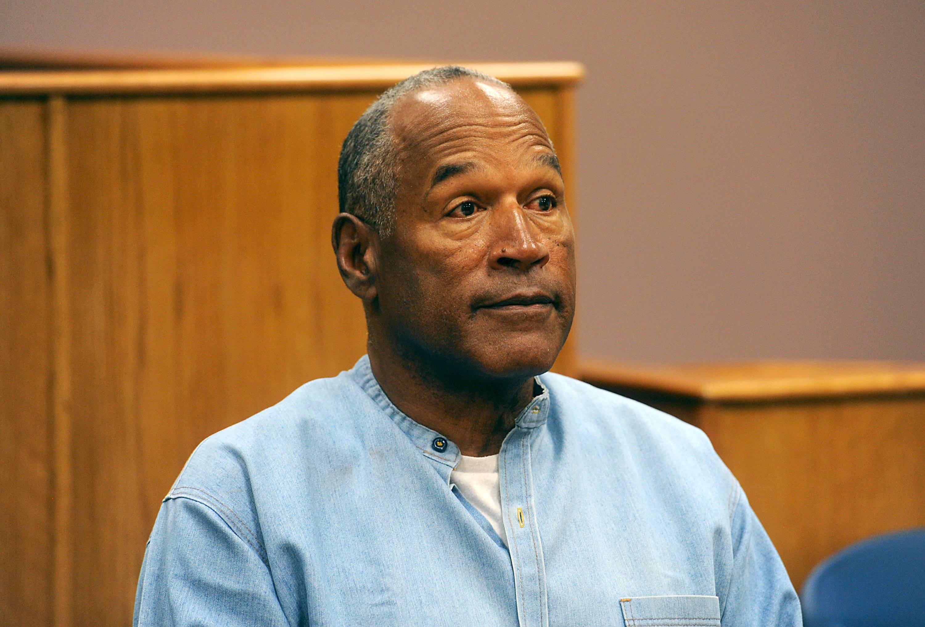 LOVELOCK, NV - JULY 20: O.J. Simpson attends his parole hearing at Lovelock Correctional Center July 20, 2017 in Lovelock, Nevada. Simpson is serving a nine to 33 year prison term for a 2007 armed robbery and kidnapping conviction. (Photo by Jason Bean-Pool/Getty Images)