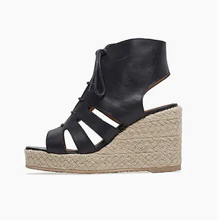 A.P.C. Wedge Espadrilles  - A.P.C.’s cutout lace-up booties are so friggn’ cute! The classic style will live in your closet forever. Trust us. (Photo: Courtesy of lagarconne.com)