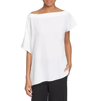 Tibi Asymmetrical Split Shoulder Silk Top ($275) - Come through one-shoulder! You know exactly how good you will look in this ivory silk shirt.(Photo: Tibi)