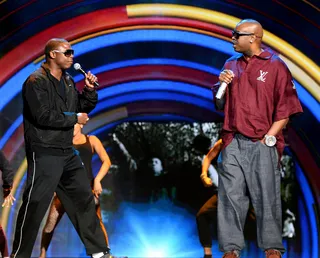 Fresh and Slick  - Doug E. Fresh and Slick Rick revive their classics as they practice closing out the show.(Photo: Ethan Miller/BET/Getty Images for BET)