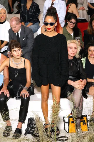 ZoZo - Zoe Kravitz posts up front row next to legendary rocker&nbsp;Debbie Harry&nbsp;at the Coach Women's Spring 2016 Show at the Highline during New York Fashion Week.(Photo: Astrid Stawiarz/Getty Images for Coach)