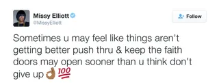 #WaitOnIt - Timing is everything.&nbsp;(Photo: Missy Elliot via Twitter)