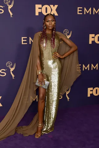 Dominique Jackson in custom Jeffrey Dodd - Dominique Jackson attends the 71st Emmy Awards (Photo: Matt Winkelmeyer/Getty Images)