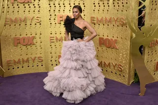Laverne Cox in Monsoori - Laverne Cox attends the 71st Emmy Awards. (Photo: David Crotty/Patrick McMullan via Getty Images)
