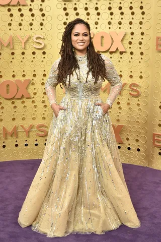 Ava DuVernay in custom Reem Acra - Ava DuVernay attends the 71st Emmy Awards. (Photo: David Crotty/Patrick McMullan via Getty Images)