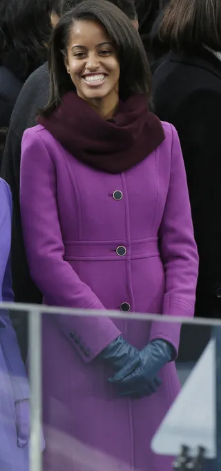 She's a Big Girl Now - Malia Obama arrives at her father's ceremonial swearing-in at the U.S. Capitol during the 57th Presidential Inauguration in Washington in 2013 — the beginning of the end of her White House years. (Photo: AP Photo/Pablo Martinez Monsivais)