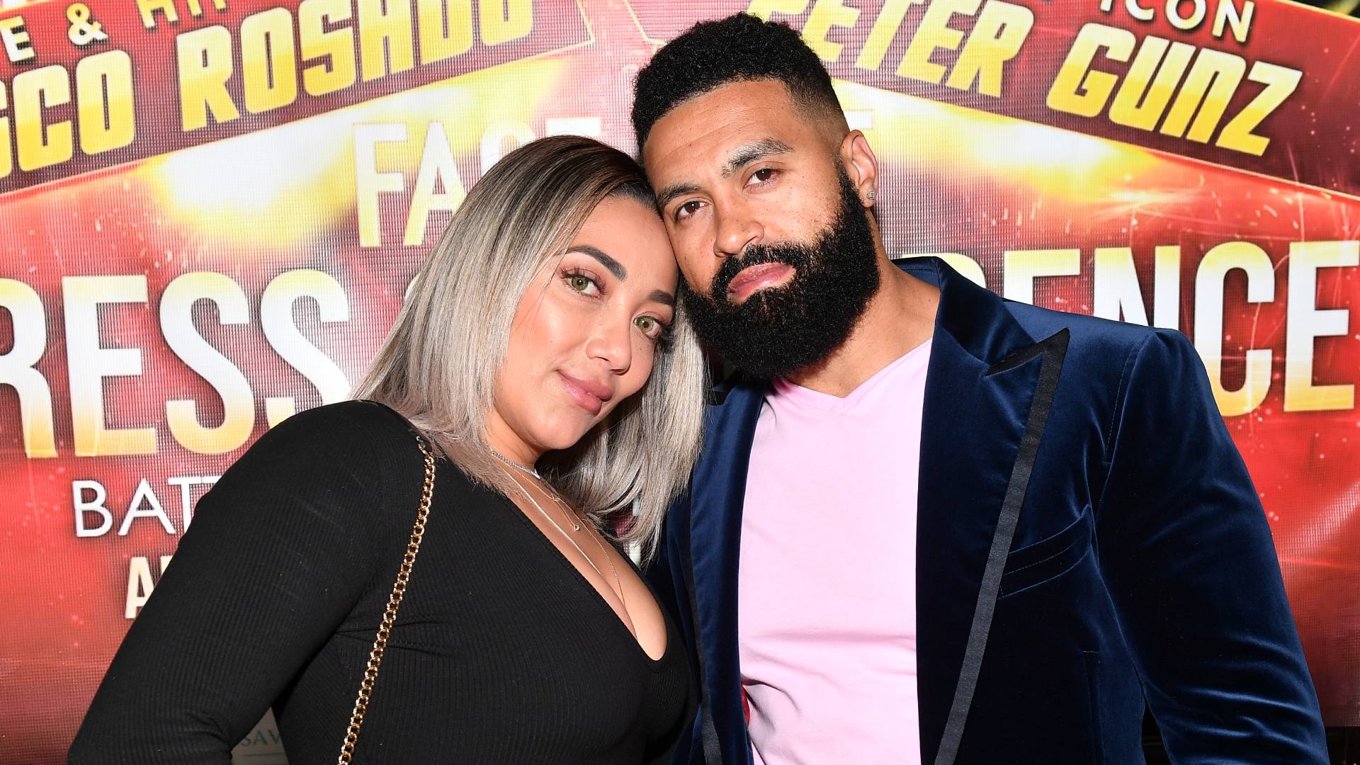 TV personality Apollo Nida and Sherien Almufti attend Celebrity Boxing Press Conference: Battle of Love & Hip Hop on April 22, 2021 in Atlanta, Georgia. 