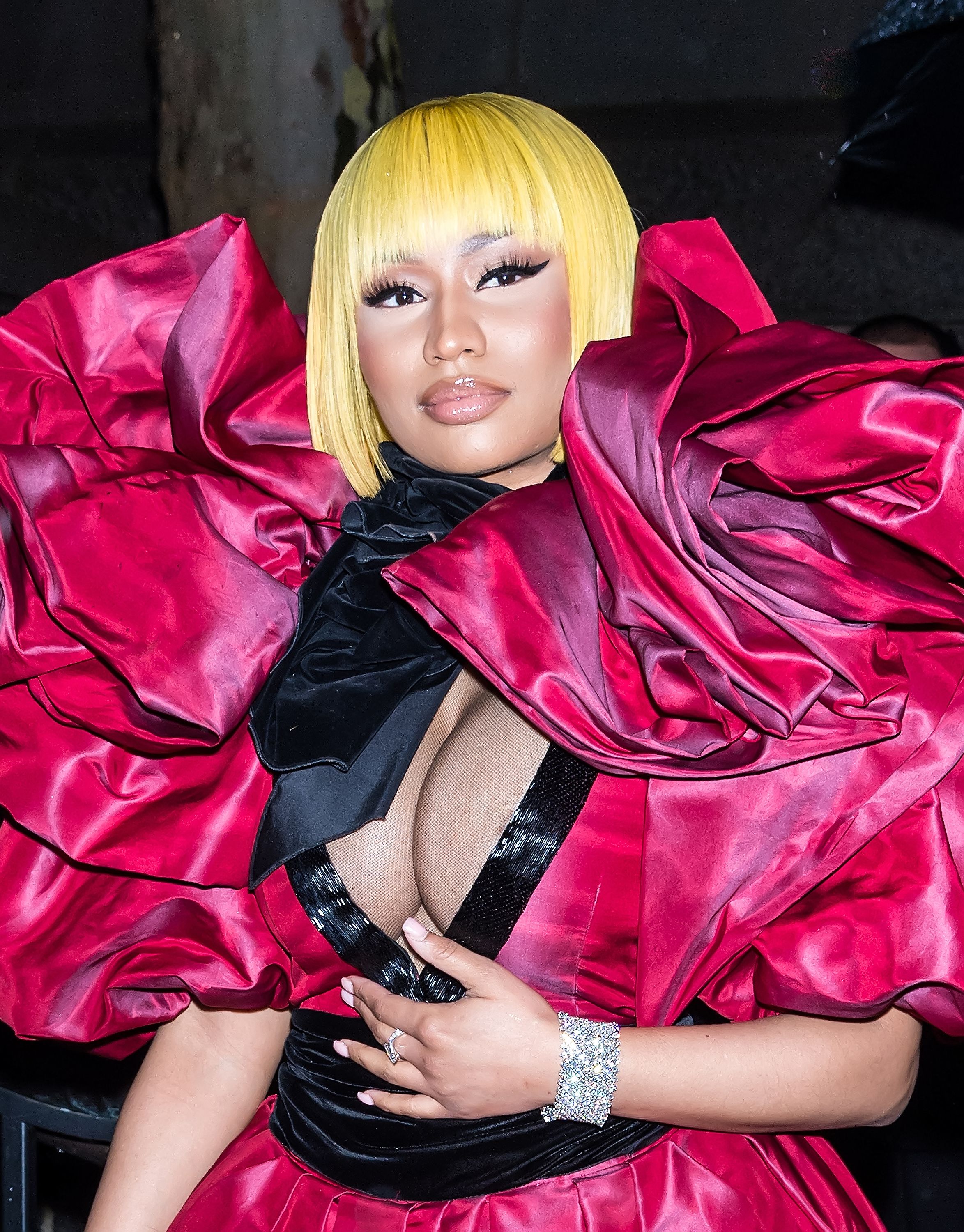 NEW YORK, NY - SEPTEMBER 12:  Rapper Nicki Minaj is seen arriving to Marc Jacobs SS19 fashion show during New York Fashion Week at Park Avenue Armory on September 12, 2018 in New York City.  (Photo by Gilbert Carrasquillo/GC Images)