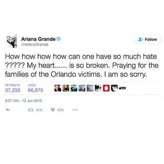 Ariana Grande - Ariana is all about spreading love.  (Photo: Ariana Grande via Twitter)