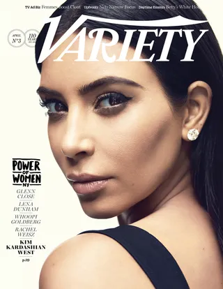 Kim Kardashian on Variety - Kim and all her contoured glory are front and center for Variety’s Power of Women Issue. Simply beautiful. (Photo: Variety, April 2015)