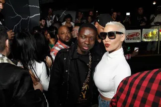 Good Time Girl - Amber Rose&nbsp;hosts Hennessy V.S “We Own the Night” at Adrianna's in Chicago and poses it up with comedian Michael Blackson.(Photo: Onasis Odelmo via PMG Media Group)