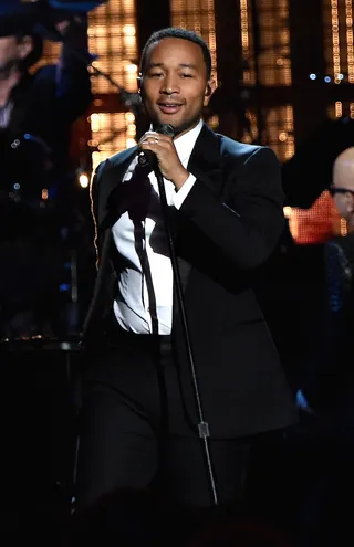 A Song for You - John Legend performs a Bill Withers song on stage during the 30th Annual Rock and Roll Hall of Fame Induction Ceremony at Public Hall in Cleveland.(Photo: Mike Coppola/Getty Images)