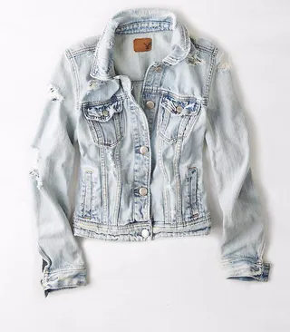 AEO Light Destroyed Denim Jacket ($59.95) - Interested in snagging a broken-in denim jacket without scavenging through your neighborhood thrift shops? This light-wash number has a vintage feel and iconic look.(Photo: American Eagle)