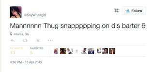 @SayWhitegirl - Thug's got the ladies on board so you can consider this a win.(Photo: SayWhiteGirl via Twitter)