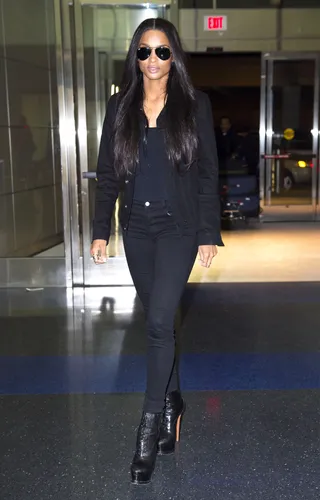 Ciara - Ciara always serves up something hot! This time she&nbsp;werks an all-black ensemble for an interview with Power 105.1's Breakfast Club.   (Photo: Ron Asadorian / Splash News)