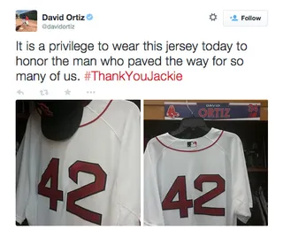 David Ortiz @davidortiz - Big Papi hit one out the park with this sentiment.(Photo: David Ortiz via Twitter)