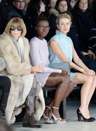 Fashion Elite - Do we smell a Vogue cover? Peep editrix Anna Wintour sitting front row at the Calvin Klein runway show with&nbsp;Lupita Nyong'o and Naomi Watts during Mercedes-Benz Fashion Week Fall 2014 at Spring Studios in New York City. (Photo:Larry Busacca/Getty Images for Mercedes-Benz Fashion Week)