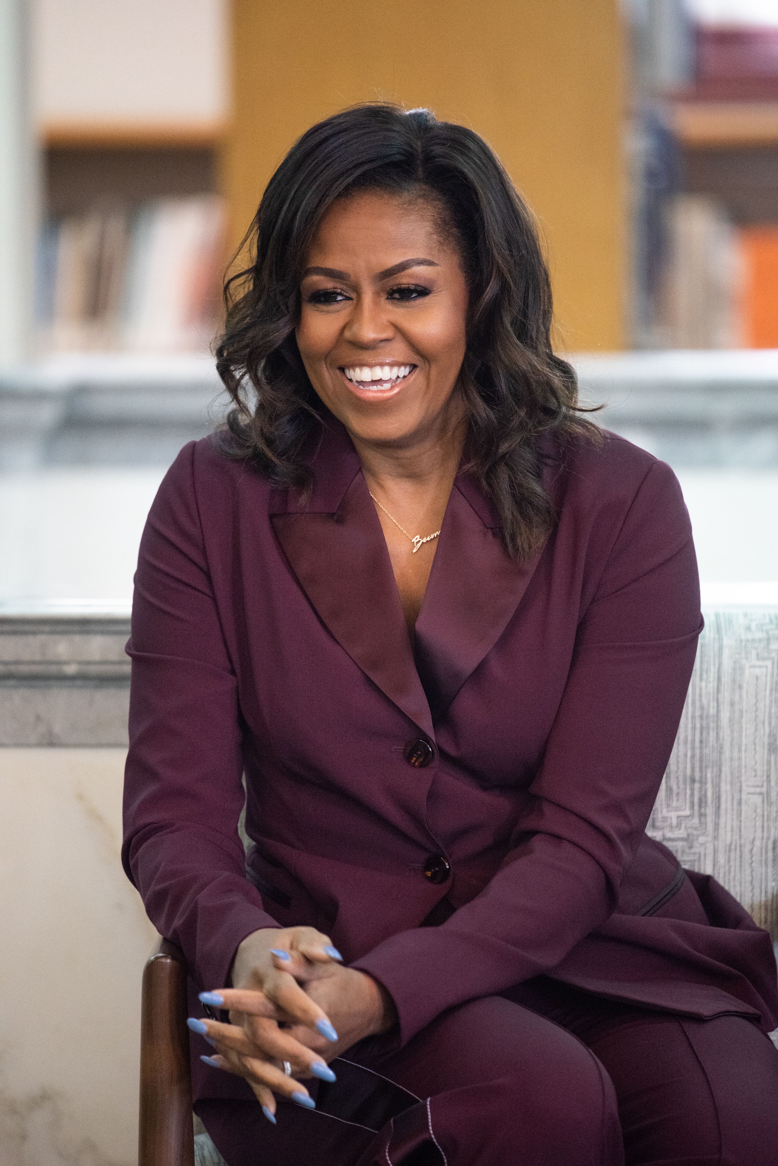 TACOMA, WASHINGTON - MARCH 24: Michelle Obama speaks with a local book group about her book "Becoming" at the Tacoma Public Library main branch on March 24, 2019 in Tacoma, Washington. (Photo by Jim Bennett/Getty Images)